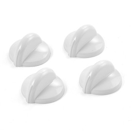 4 Pcs KIP 6U12 Stove Knob Replacement for GE Stove Parts, WB03T10205 Burner Knobs for GE Range Parts White Plastic Surface Burner Control Knob GE Range Cooktop Knobs