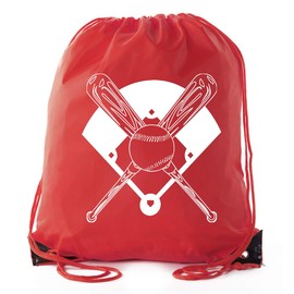 Mato & Hash Boys Drawstring Backpack Baseball Bags 1-10 Pack Bulk Options Red CA2500Baseball S1