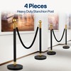 VIVOHOME Heavy Duty Iron Stanchion Post Queue 4PCS Pole w/