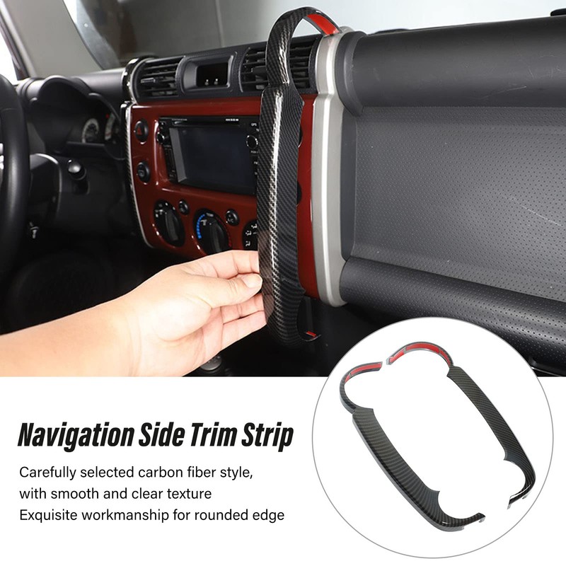 Carbon Fiber Style Navigation Side Cover Trim for FJ Cruiser