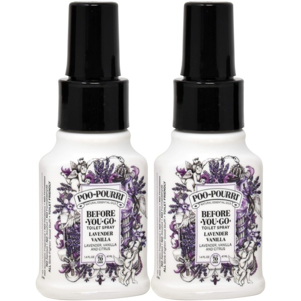 Poo-Pourri lavender vaniilla Scent Odor Eliminator 1.4 oz. Liquid. 2-pack