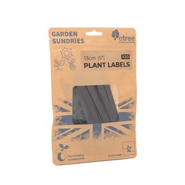 etree 50 x Plastic Plant Labels Black 5"