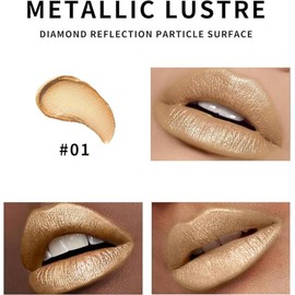 Glitter Metallic Shimmer Red Lipstick Long Lasting Kit, Non Stick Cup Lip Gloss,High Impact Lip Color with Transfer-proof Wear, Long Lasting & Waterproof Lipstick Makeup for Women (2 pcs)