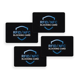 4 Pcs RFID Shielding Cards, Credit Card Protector, Anti-Theft Contactless NFC Blocker, Anti Theft Debit & Credit Card Protector, Slim NFC Blocker for Wallets,Card Blocker for Contactless Cards