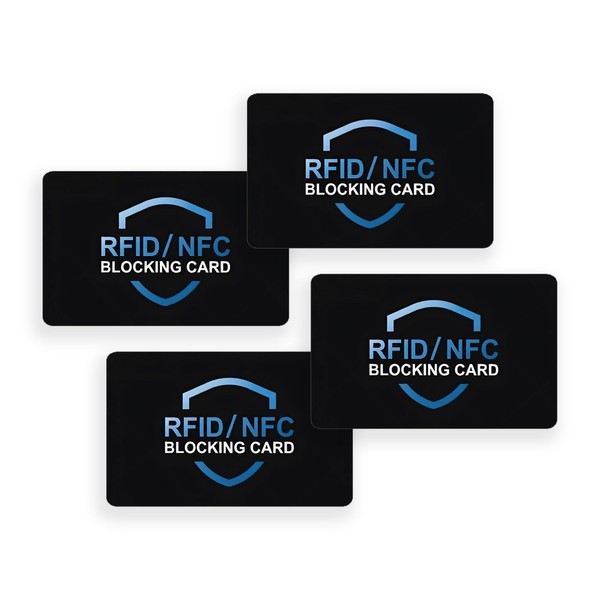 4 Pcs RFID Shielding Cards, Credit Card Protector, Anti-Theft Contactless