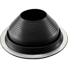 Water-Tite 81474#7 Metal Roof Flashing, 14-1/2-inch Round Base with EPDM Rubber Collar, For 6" to 11" Vent Pipes, Black