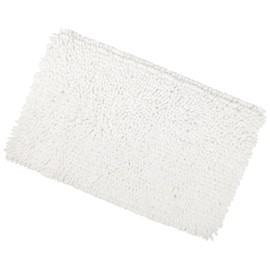 White Shaggy Microfibre Bathroom Shower Bath Mat Rug Non-Slip Backing 40x60cm