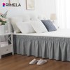 Rimela Gray Queen Bed Skirt 12 Inch Drop,Elastic Bed Skirts