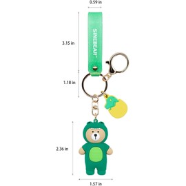 [AIXUAN] Lovely Cartoon Key Chain 3D PVC Key Holder with Key Chain Bag Strap (Type 2)