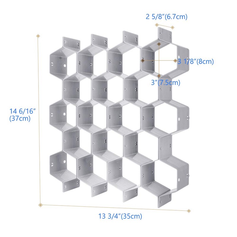 poeland Drawer Divider Organizer 8pcs DIY Plastic Grid Honeycomb Drawer