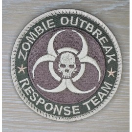 Unbranded ZOMBIE OUTBREAK RESPONSE TEAM BIOHAZARD SKULL TACTICAL MULTICAM IRON ON PATCH