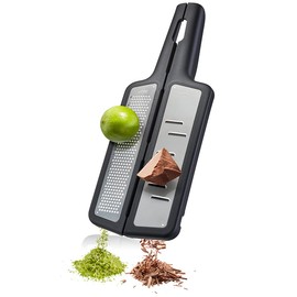 GEFU 50490 Rapino Folding Grater, High-Quality Stainless Steel/Plastic, Black/Silver