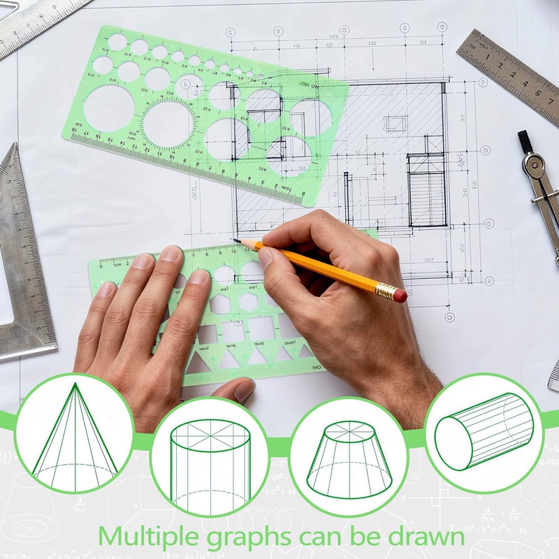 3PCS Circle Template，Plastic Circle Stencils, Geometric Circle Template for Drawing,