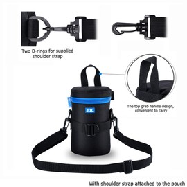 JJC Camera Lens Pouch Case for Canon RF 85mm EF-S 55-250mm EF 24-70mm Nikon Nikkor AF 70-300mm and more, Zipper Polyester Lens Protective Bag Interior Size 3.15x6.69”