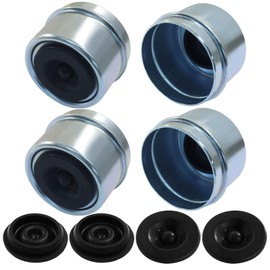 Zorfeter 4 Pack 1.98" Trailer Hub Cap, Grease Cover Extra Rubber Plugs, Bearing Dust Cap for Boat Trailer/EZ Lube Trailer/Camper/RV Axles/Dexter
