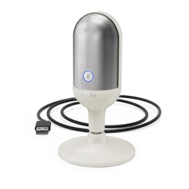 ALABS USB Microphone, Condenser Podcast Mic for Computer, Mac, Smartphone, Plug & Play with LED Quick Mute, 1/8" Headphone Monitor Jack, for Recording, Singing, YouTube, TikTok - Iron Mini White