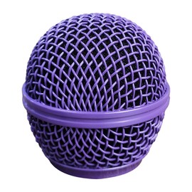 Microphone Head Replacement, Steel Grille Heads, Radiator Microphone Ball Replacement with Inner Foam, Fit for Shure SM58 (Purple, 1 Piece)