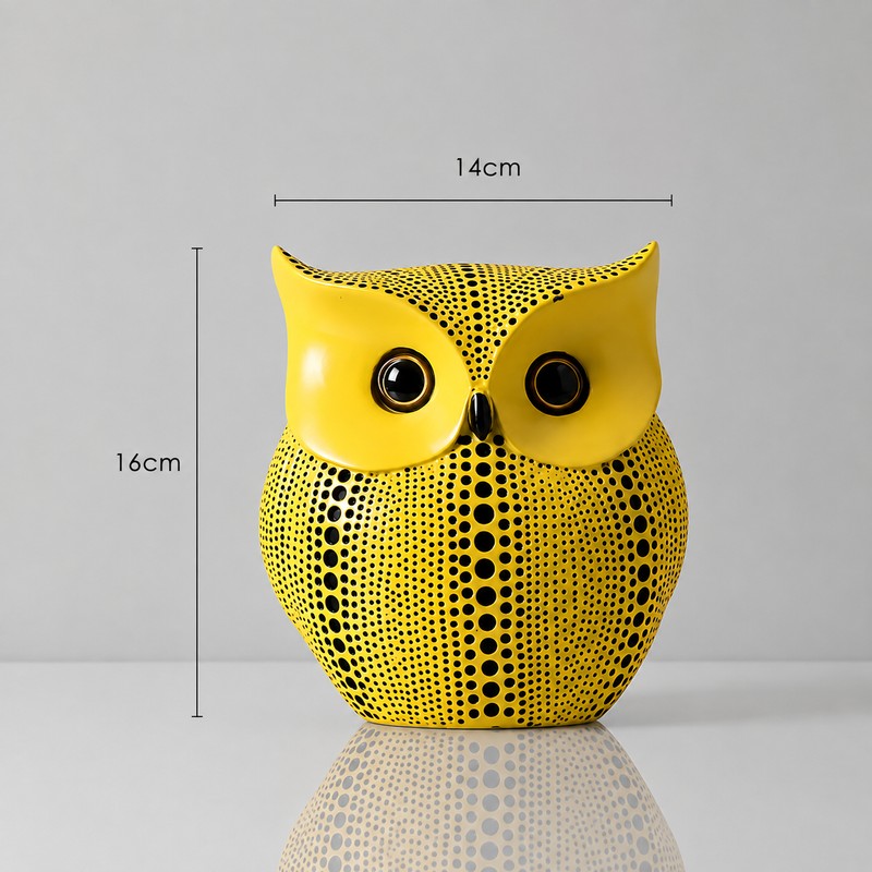 Funny Owl & Pumpkin Figurine Decorative Statue for Fall, Halloween