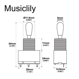 Musiclily Pro 3-Way Box Style Pickup Selector Toggle Switch for Electric Guitar, Gold