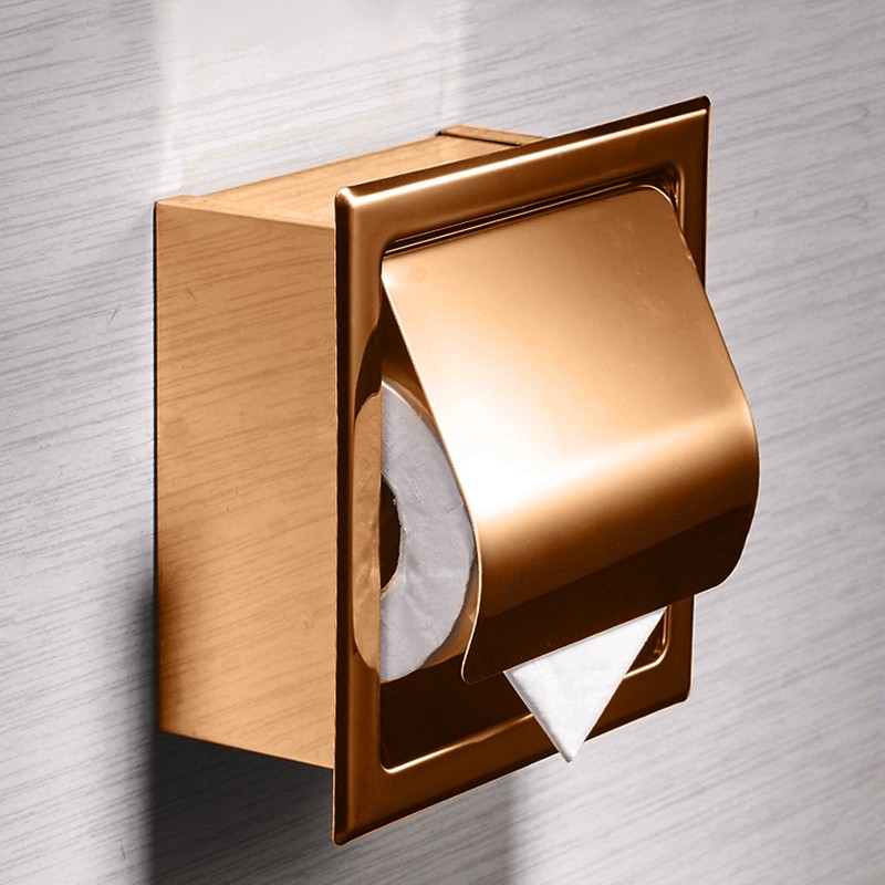 Embedded Style Toilet Paper Holder Stainless Steel Paper Towel Holder