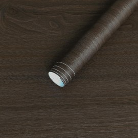 HOLOMEY Dark Wood Contact Paper Peel and Stick Wood Wallpaper Waterproof Self-Adhesive Removable Wood Grain Vinyl Wrap Matte Thick Bubble-Free Design for Kitchen Countertop Cabinet Drawer 16x354 inch