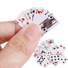 VOVCIG Mini Playing Cards Pack of 10 Decks Poker Cards Finger Poker Set Travel Game Poker Cards Great Novelty Gift for Men Women Adult Party Decoration Idea(0.5x1cm)