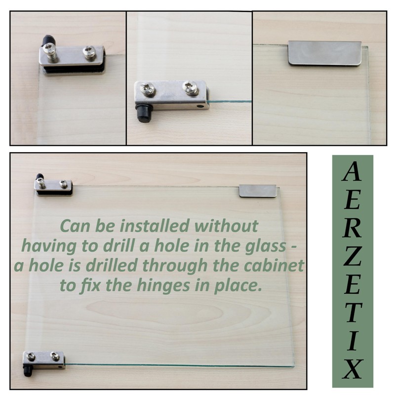 AERZETIX - C41059-2 pairs of hinged hinges for glass doors