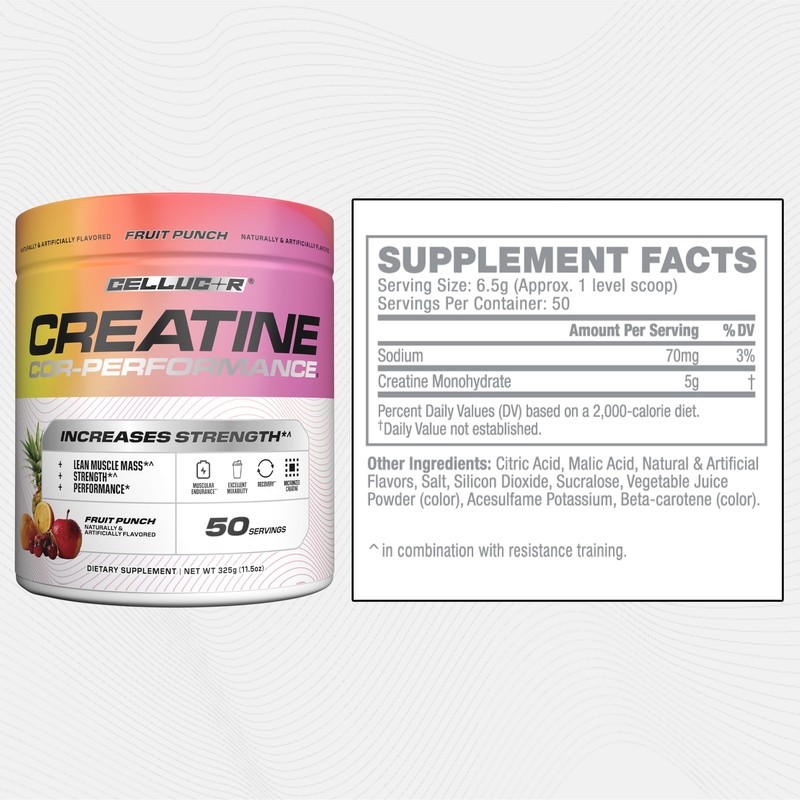 Cellucor Cellucor Creatine Powder, Fruit Punch Flavor - Increases Strength,