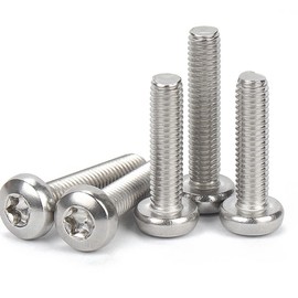 Qrity Pack of 50 Torx Screws, M4 x 25 mm Swivel Head Torx Screws Stainless Steel Machine Screws, Button Head Torx Machine Screws, Hex Drive Type