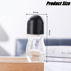 Doromy 6Packs Roll On Glass Bottles 30ml/1Oz Clear Refillable Glass Bottles Empty Essential Oils Roller Bottles Containers Reusable Leak-Proof Massage Bottles With Plastic Roller Ball and Black Caps