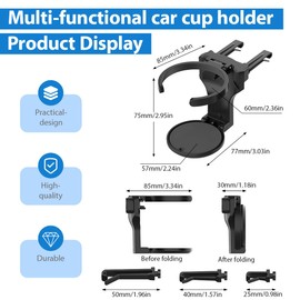 Tomedeks Car Drink Holder, Pack of 2 Car Cup Holders, Universal Adjustable Car Ventilation, Drink Holder Car Ventilation, Bottle Holder for Car Ashtray