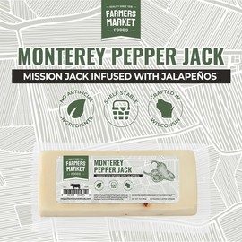 Farmers Market, Gluten Free, Keto, Paleo, Low Sodium, Zero Sugar, Wisconsin Cheese, 3-Pack, Monterey Pepper Jack
