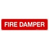 Fire Damper Sign, Fire Safety Sign, (SI-5816) 3x12 Inches, Rust