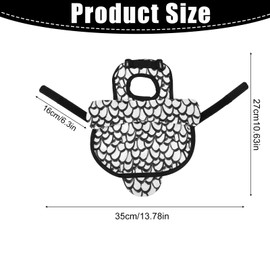 Chicken Saddles for Hens, Chicken Apron Back Protector Hen Mating Saddle Back Cover with Adjustable Shoulder Straps for Hens Pecking & Mating Protection (Black White)