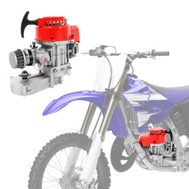 49cc 2 Stroke Pull Start Engine Motor Kit, Single Cylinder Air Cooled Motor Engine withHandles and Cables, 2 Stroke Pull Start Gasoline Engine for Pocket Bike Mini Dirt Bike Mini ATV Other Scooters