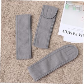 Healeved 3pcs Adjustable Tape Headband for Women Fabric Face Washing Makeup Yoga (grey)