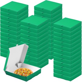 yptniginu 48 Pcs Mini Pizza Pizza Boxes Disposable green Small Dessert Boxes for Party Favor Decorations for Cake Cookies Party Favor (Green)