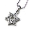Soulbreezecollection Clear Small Jewish Star of David Charm Necklace Pendant