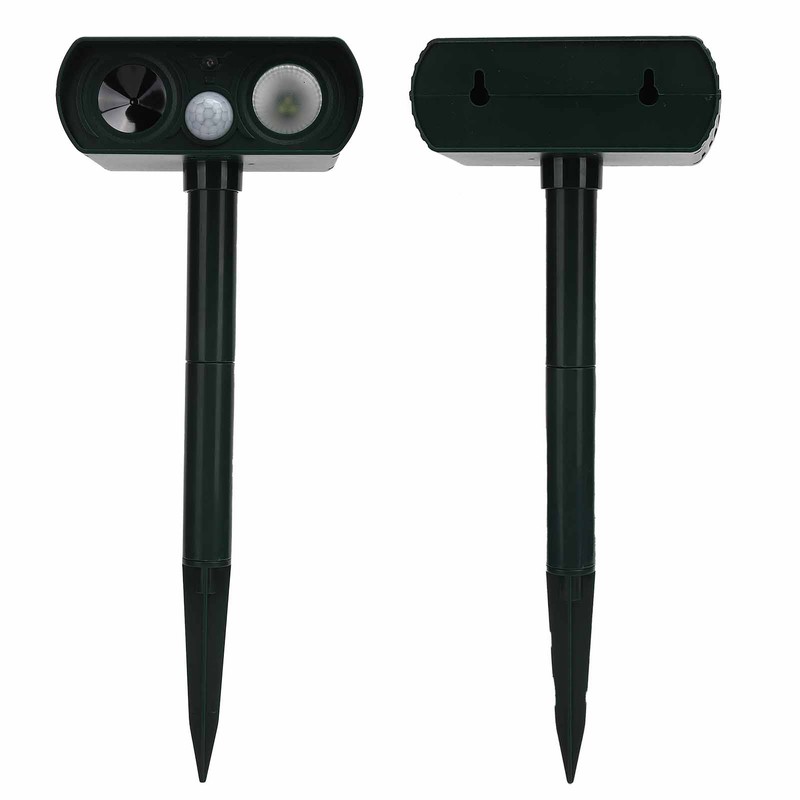 Solar Powered LED Animal Repeller Ultrasonic Waterproof Animal Repellent for