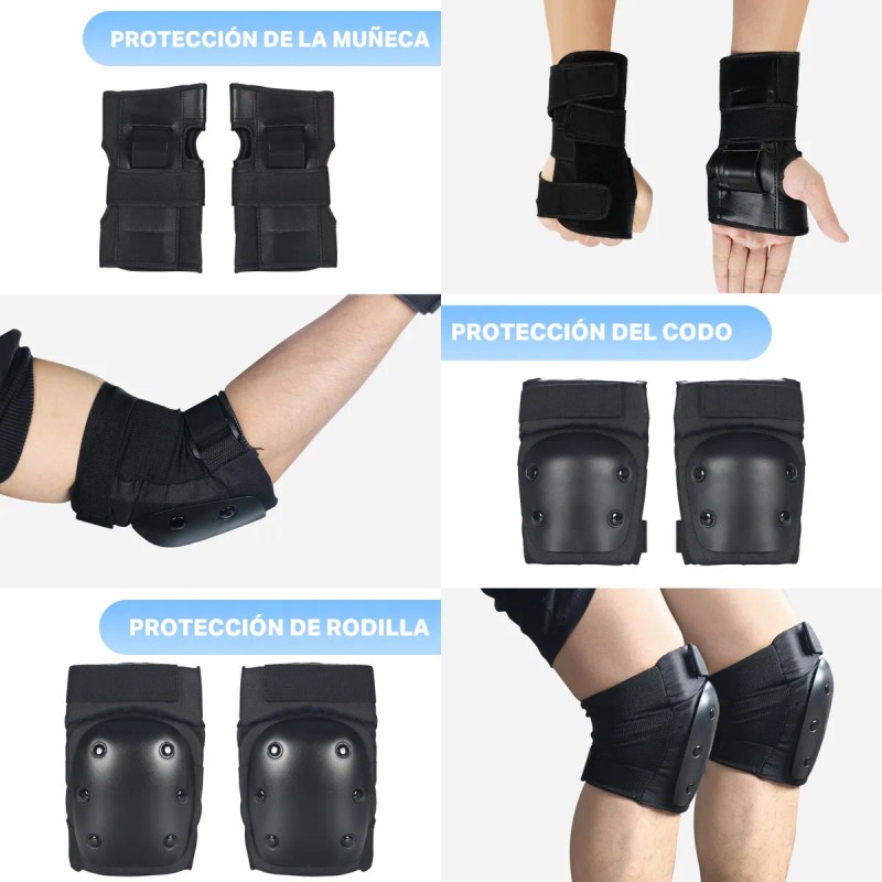7pzs Kit De Proteccion Casco Codo Mano Patinaje Rodilla Niño