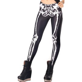 Sister Amy Girl High Human Skeleton Digital Printted Ankle Elastic Tights Legging