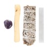 Positive Energy Cleansing Smudge Kit with Amethyst Crystal, White Sage,