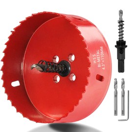 Luomorgo 110mm/4.33 inch Hole Saw, 1.46 inch Cutting Depth HSS Bi-Metal Hole Cutter for Wood Cornhole Boards Plastic Drywall & Metal Sheet