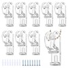 8Pcs Blind Cord Holder, Roller Shade Clear Safety Chain Retainer with Screws Cord Guide P Clip Fixation Hook for Roller Vertical and Roman Shades
