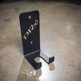 PRx Performance Single Barbell Storage, Wall Mounted Hanging Bar Holder, Vertical, American Steel, Black Powder Coated, Space Saving Commercial or Home Gym Accessory