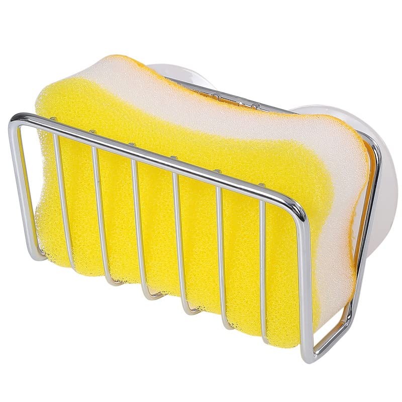 Toplife Sponge Holder for Kitchen Sink, Stainless Steel Suction Cup