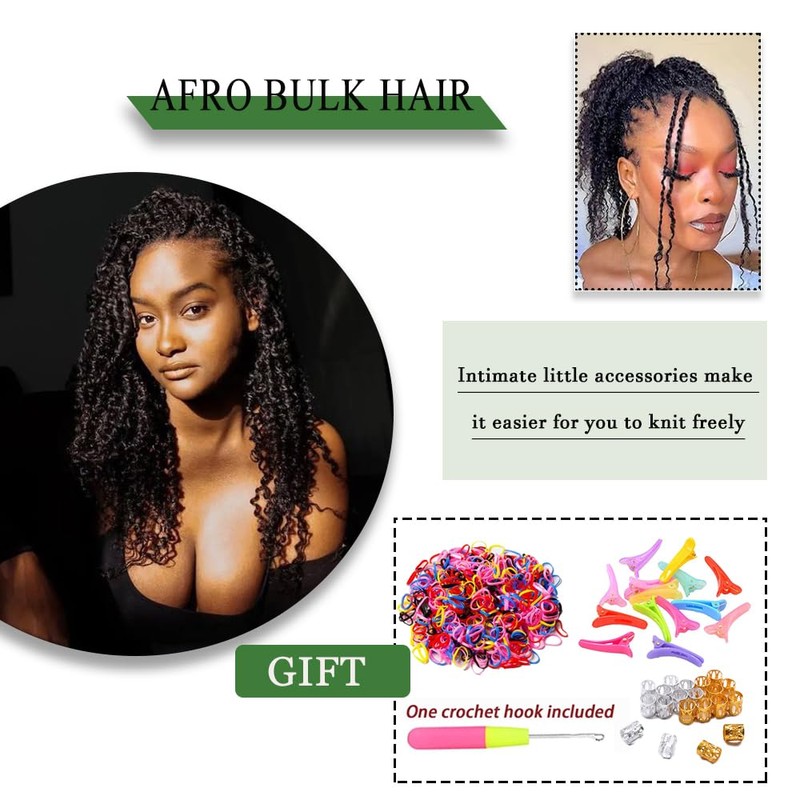 Afro Kinky Bulk Hair For Dreadlock Extensions Repair Locs,Twist Braiding,