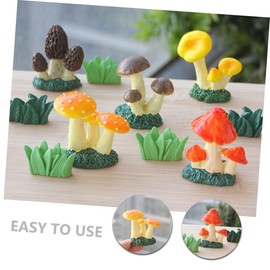 Kisangel 4 Sets Realistic Resin Mushroom Miniature Mushroom Ornament Micro Landscape Decor for Home