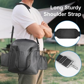 Folding Stove Carry Case for Coleman Camping Stove, Fits for Coleman 1 & 2-Burner Fold N Go Grill/Stoves and Other Folding Camp Stove, Camp Accessories, Heavy Duty Oxford Fabric with Shoulder Strap