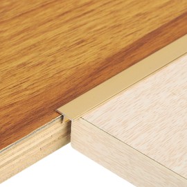uxcell 2.9ft x 0.39" t Molding Floor Transition Strips, Aluminium Alloy Vinyl Flooring Gap Trim for Joining Laminate Planks Tiles Floor Gaps, Gold